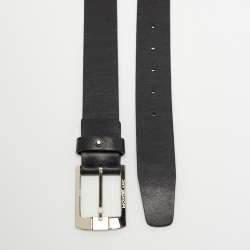 Montblanc Black Leather Cut to Size Buckle Belt
