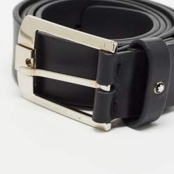 Montblanc Black Leather Cut to Size Buckle Belt