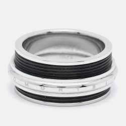 Montblanc Men's Contemporary Collection Black PVD Steel Sliding Ring Size 64