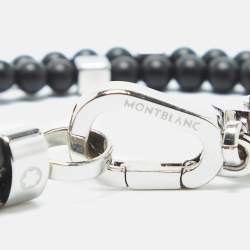 Montblanc Onyx Beads Steel Wrap Me Bracelet