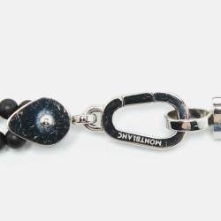 Montblanc Onyx Beads Steel Wrap Me Bracelet