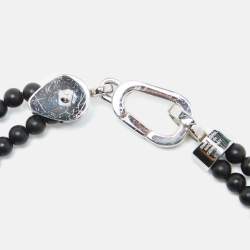 Montblanc Onyx Beads Steel Wrap Me Bracelet