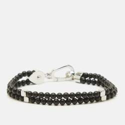 Montblanc Onyx Beads Steel Wrap Me Bracelet