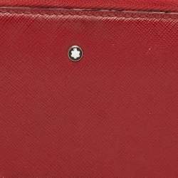 Montblanc Red Leather Meisterstuck Zip Around Wallet
