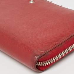 Montblanc Red Leather Meisterstuck Zip Around Wallet