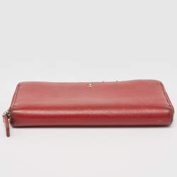 Montblanc Red Leather Meisterstuck Zip Around Wallet
