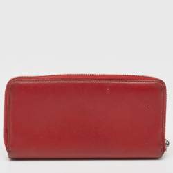 Montblanc Red Leather Meisterstuck Zip Around Wallet