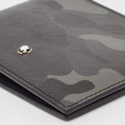 Montblanc Grey Camouflage Leather Sartorial 4CC Money Clip Wallet