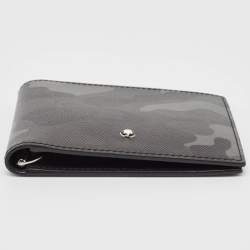 Montblanc Grey Camouflage Leather Sartorial 4CC Money Clip Wallet