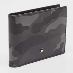 Montblanc Grey Camouflage Leather Sartorial 4CC Money Clip Wallet