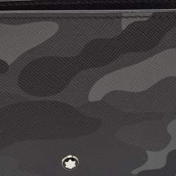 Montblanc Grey Camouflage Leather Sartorial 4CC Money Clip Wallet