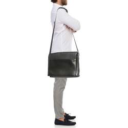 Montblanc Metallic Leather Westside Flap Messenger Bag