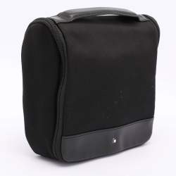 Montblanc Black Nylon and Leather Nightflight Wash Bag