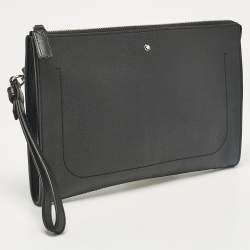 Montblanc Black Leather Meisterstuck Wristlet Pouch