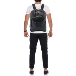 Montblanc Black/Blue Monogram Coated Canvas and Leather Backpack