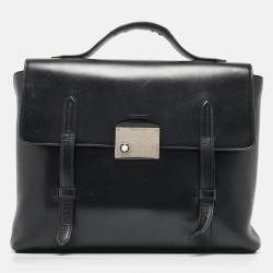 Montblanc Black Leather Meisterstück Neo Briefcase Bag