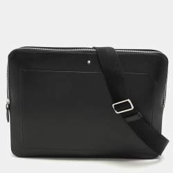 Montblanc Black Leather Meisterstück Urban Laptop Bag