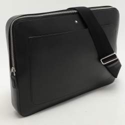 Montblanc Black Leather Meisterstück Urban Laptop Bag