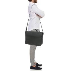 Montblanc Black Leather Sartorial Flap Messenger Bag