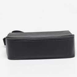 Montblanc Black Leather Sartorial Flap Messenger Bag