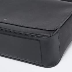 Montblanc Black Leather Sartorial Flap Messenger Bag