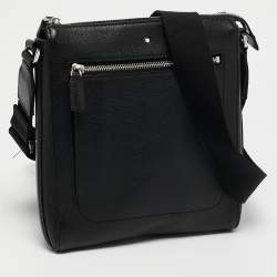 Montblanc Black Leather Meisterstuck Messenger Bag