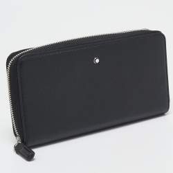 Montblanc Black Leather Meisterstuck Zip Around Wallet