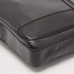 Pre Owned Montblanc Black/Red Leather Urban Racing Spirit Briefcase Bag