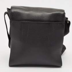 Montblanc Black Leather Meisterstuck North South Messenger Bag