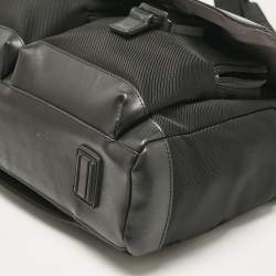Montblanc Black Leather and Nylon Single Gusset Nightflight Briefcase