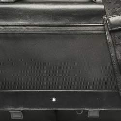 Montblanc Black Leather and Nylon Single Gusset Nightflight Briefcase