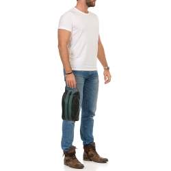 Montblanc x Zidane Black/Green Leather and Rubber Extreme 3.0 Pattern Pouch