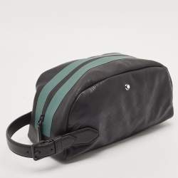 Montblanc x Zidane Black/Green Leather and Rubber Extreme 3.0 Pattern Pouch