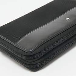 Montblanc Black Leather and Nylon Nightflight Travel Companion Wallet