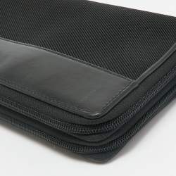Montblanc Black Leather and Nylon Nightflight Travel Companion Wallet