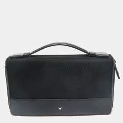 Montblanc Black Leather and Nylon Nightflight Travel Companion Wallet