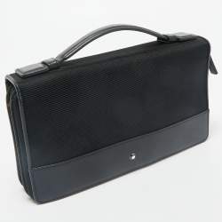 Montblanc Black Leather and Nylon Nightflight Travel Companion Wallet