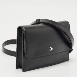 Pre Owned Montblanc Black Leather Meisterstuck Flap Crossbody Bag