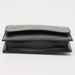 Pre Owned Montblanc Black Leather Meisterstuck Flap Crossbody Bag