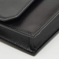 Pre Owned Montblanc Black Leather Meisterstuck Flap Crossbody Bag