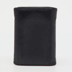 Pre Owned Montblanc Black Leather Meisterstuck Business Card Holder 9CC Trifold Wallet