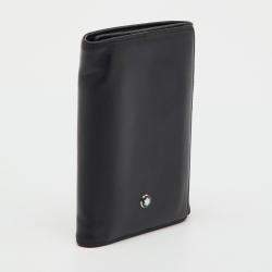 Pre Owned Montblanc Black Leather Meisterstuck Business Card Holder 9CC Trifold Wallet