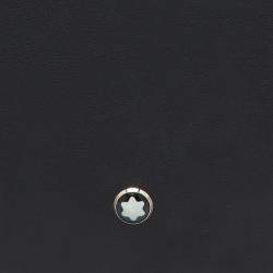 Pre Owned Montblanc Black Leather Meisterstuck Business Card Holder 9CC Trifold Wallet