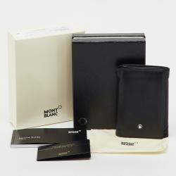 Pre Owned Montblanc Black Leather Meisterstuck Business Card Holder 9CC Trifold Wallet