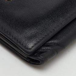 Pre Owned Montblanc Black Leather Meisterstuck Business Card Holder 9CC Trifold Wallet