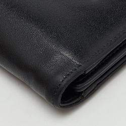 Pre Owned Montblanc Black Leather Meisterstuck Business Card Holder 9CC Trifold Wallet