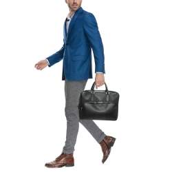 Pre Owned Montblanc Black Leather Sactorial Briefcase Bag