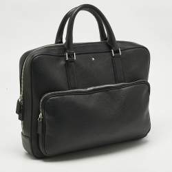 Pre Owned Montblanc Black Leather Sactorial Briefcase Bag