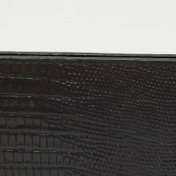 Pre Owned Montblanc Black Lizard Embossed Leather Meisterstuck Money Clip