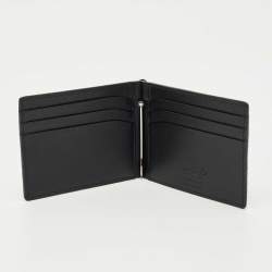 Pre Owned Montblanc Black Lizard Embossed Leather Meisterstuck Money Clip
